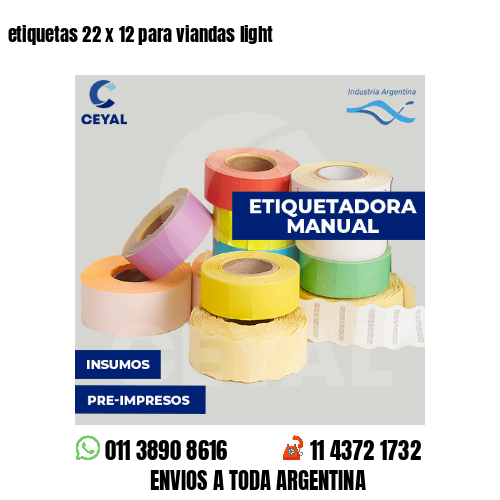 etiquetas 22 x 12 para viandas light 