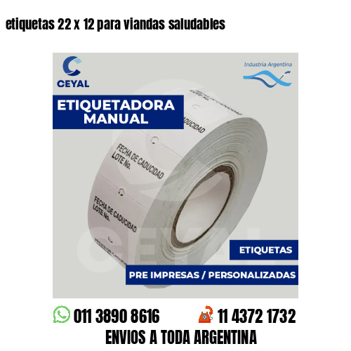 etiquetas 22 x 12 para viandas saludables