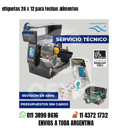 etiquetas 26 x 12 para fechas alimentos
