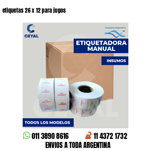 etiquetas 26 x 12 para jugos