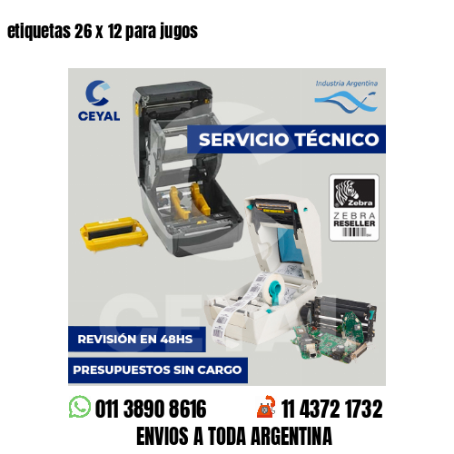 etiquetas 26 x 12 para jugos
