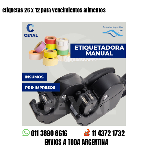 etiquetas 26 x 12 para vencimientos alimentos