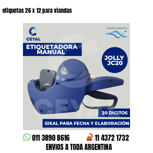 etiquetas 26 x 12 para viandas 