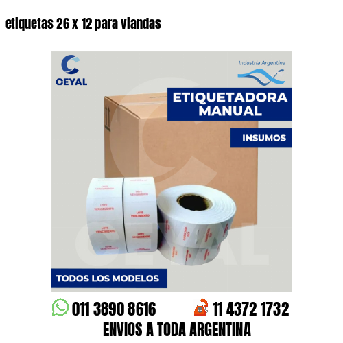 etiquetas 26 x 12 para viandas 