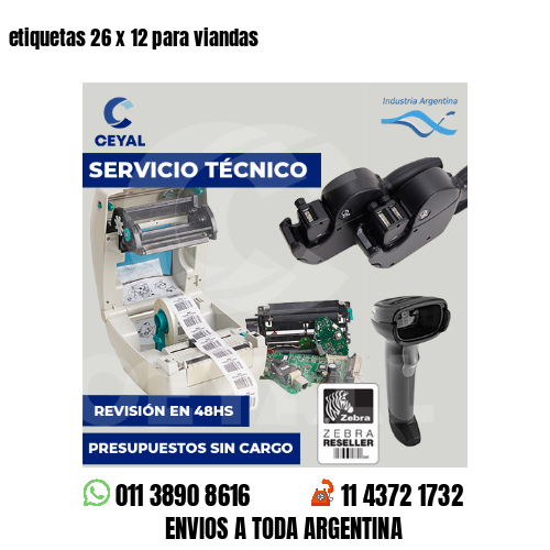 etiquetas 26 x 12 para viandas 