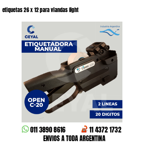 etiquetas 26 x 12 para viandas light 