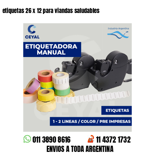etiquetas 26 x 12 para viandas saludables