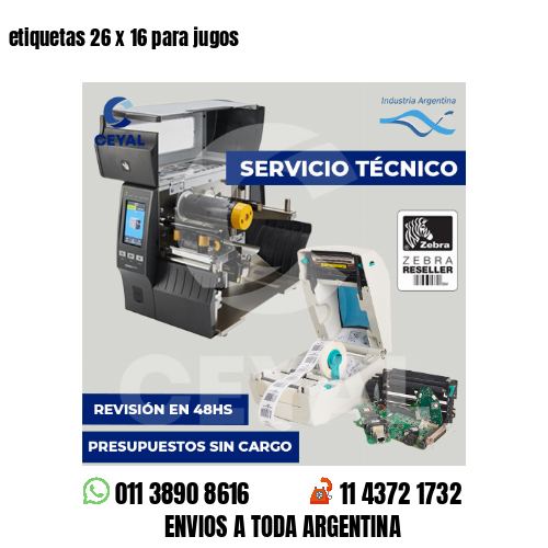 etiquetas 26 x 16 para jugos