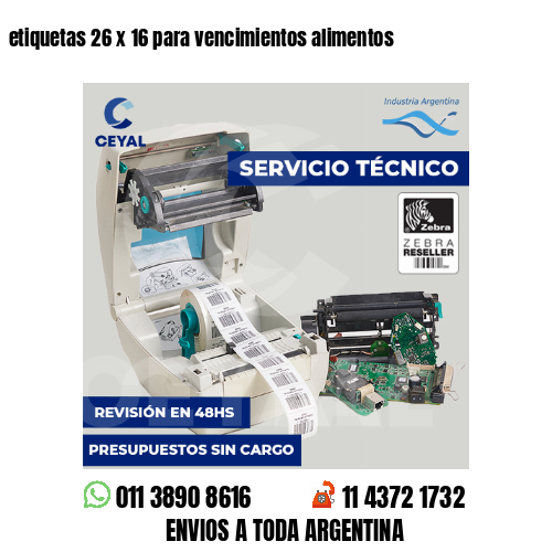 etiquetas 26 x 16 para vencimientos alimentos