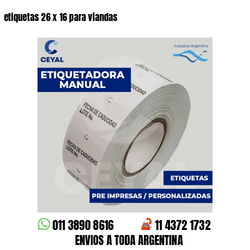 etiquetas 26 x 16 para viandas 