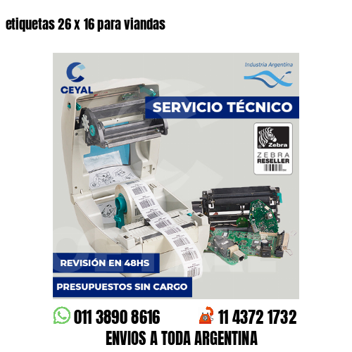 etiquetas 26 x 16 para viandas 