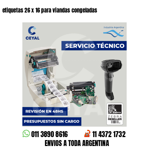 etiquetas 26 x 16 para viandas congeladas