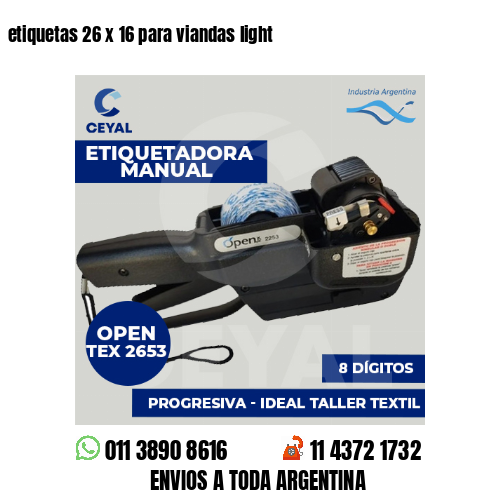 etiquetas 26 x 16 para viandas light 