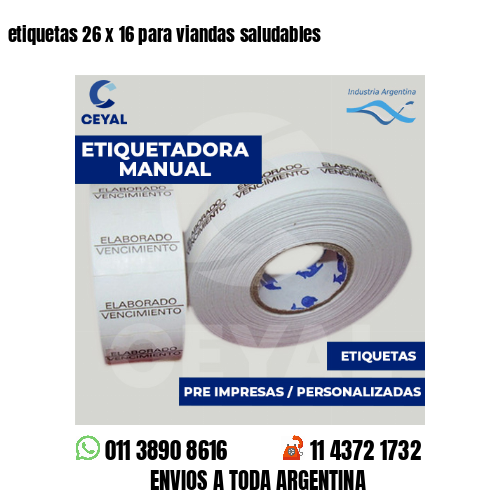 etiquetas 26 x 16 para viandas saludables