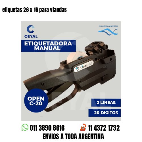 etiquetas 26 x 16 para viandas