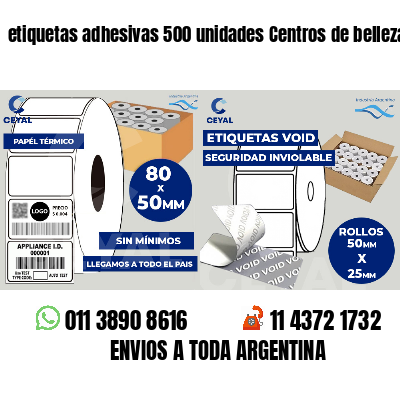 etiquetas adhesivas 500 unidades Centros de belleza