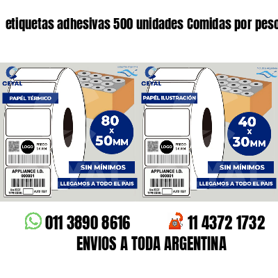 etiquetas adhesivas 500 unidades Comidas por peso