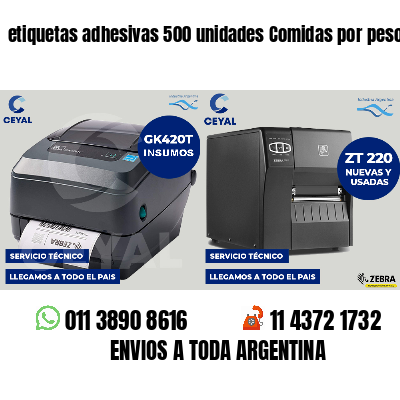 etiquetas adhesivas 500 unidades Comidas por peso