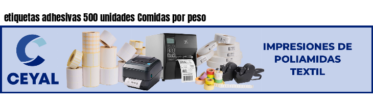 etiquetas adhesivas 500 unidades Comidas por peso