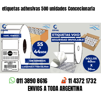 etiquetas adhesivas 500 unidades Concecionaria