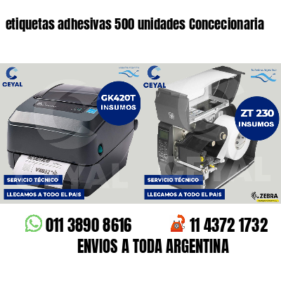 etiquetas adhesivas 500 unidades Concecionaria