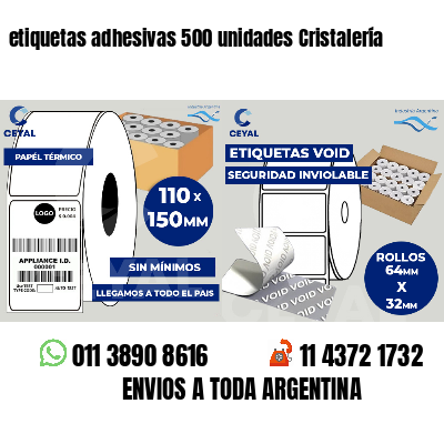 etiquetas adhesivas 500 unidades Cristalería