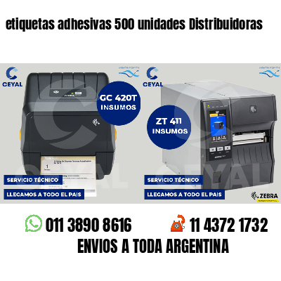 etiquetas adhesivas 500 unidades Distribuidoras