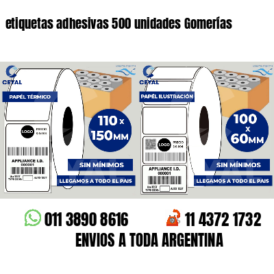 etiquetas adhesivas 500 unidades Gomerías