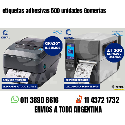 etiquetas adhesivas 500 unidades Gomerías