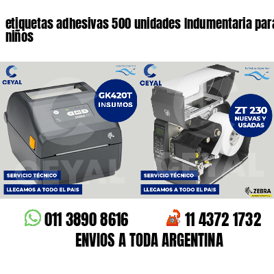 etiquetas adhesivas 500 unidades Indumentaria para niños