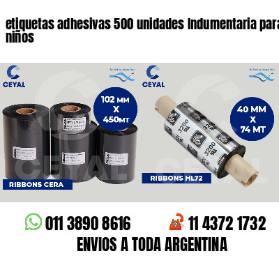etiquetas adhesivas 500 unidades Indumentaria para niños