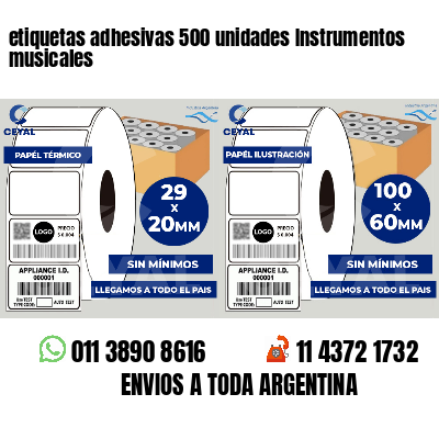 etiquetas adhesivas 500 unidades Instrumentos musicales