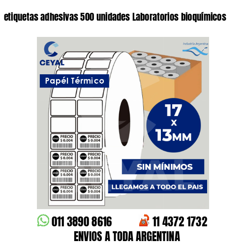 etiquetas adhesivas 500 unidades Laboratorios bioquímicos