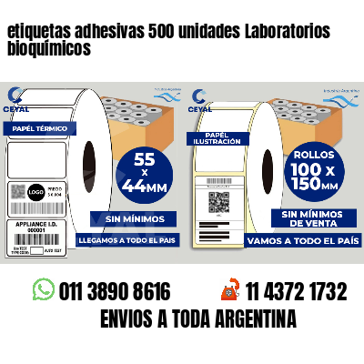 etiquetas adhesivas 500 unidades Laboratorios bioquímicos
