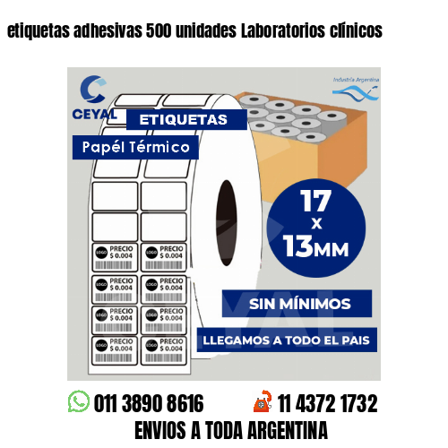 etiquetas adhesivas 500 unidades Laboratorios clínicos