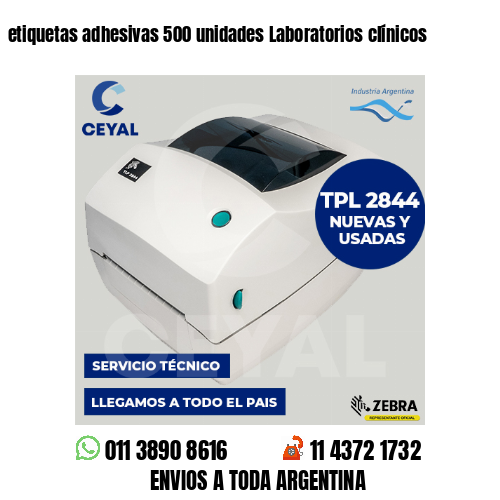 etiquetas adhesivas 500 unidades Laboratorios clínicos