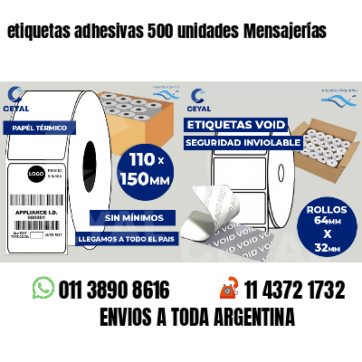 etiquetas adhesivas 500 unidades Mensajerías