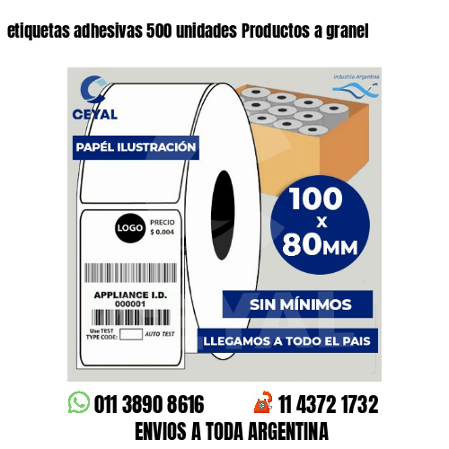 etiquetas adhesivas 500 unidades Productos a granel