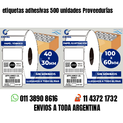 etiquetas adhesivas 500 unidades Proveedurías
