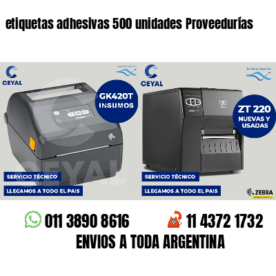 etiquetas adhesivas 500 unidades Proveedurías