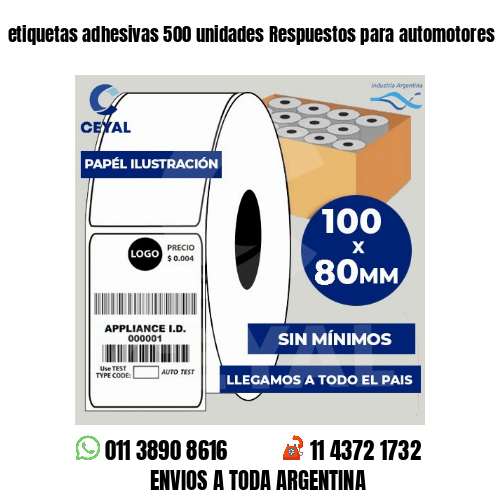 etiquetas adhesivas 500 unidades Respuestos para automotores