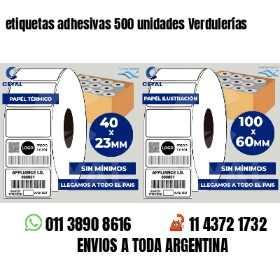 etiquetas adhesivas 500 unidades Verdulerías