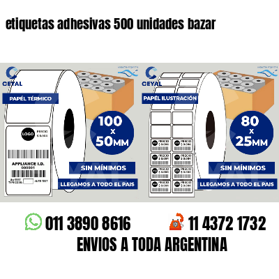 etiquetas adhesivas 500 unidades bazar
