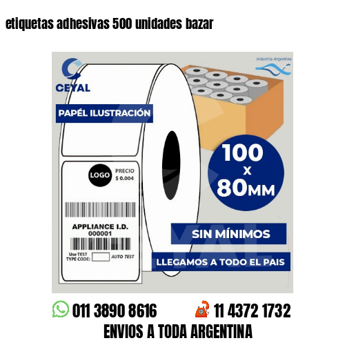 etiquetas adhesivas 500 unidades bazar