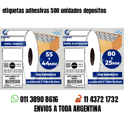 etiquetas adhesivas 500 unidades depositos