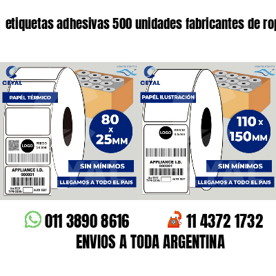 etiquetas adhesivas 500 unidades fabricantes de ropa