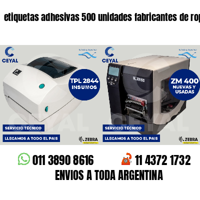 etiquetas adhesivas 500 unidades fabricantes de ropa