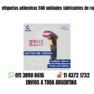 etiquetas adhesivas 500 unidades fabricantes de ropa