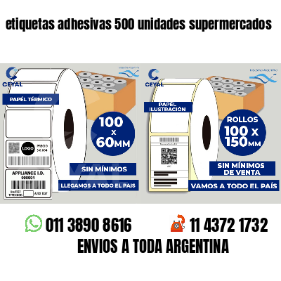 etiquetas adhesivas 500 unidades supermercados