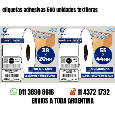 etiquetas adhesivas 500 unidades textileras